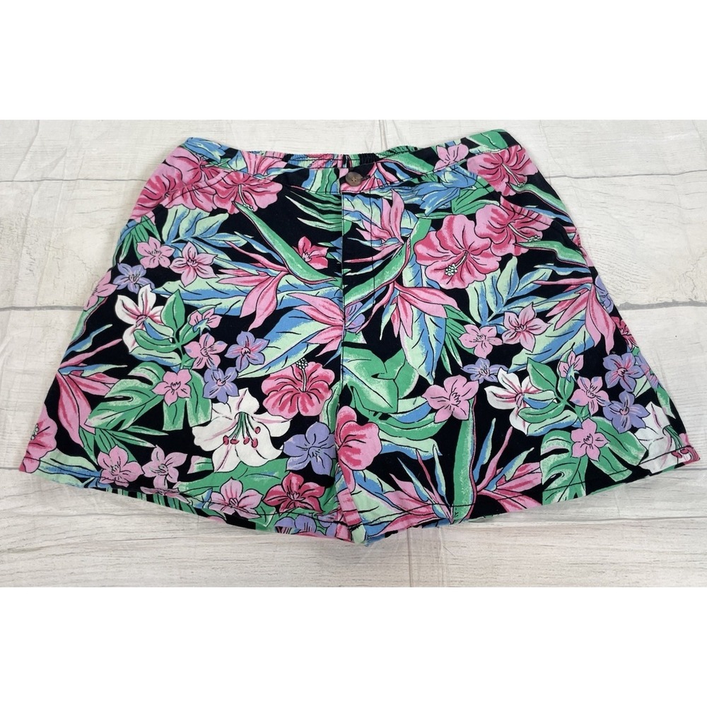 Wild Fable Woman's Chino Bermuda Shorts Multicolor Tropical Floral Size M Vacay‎
